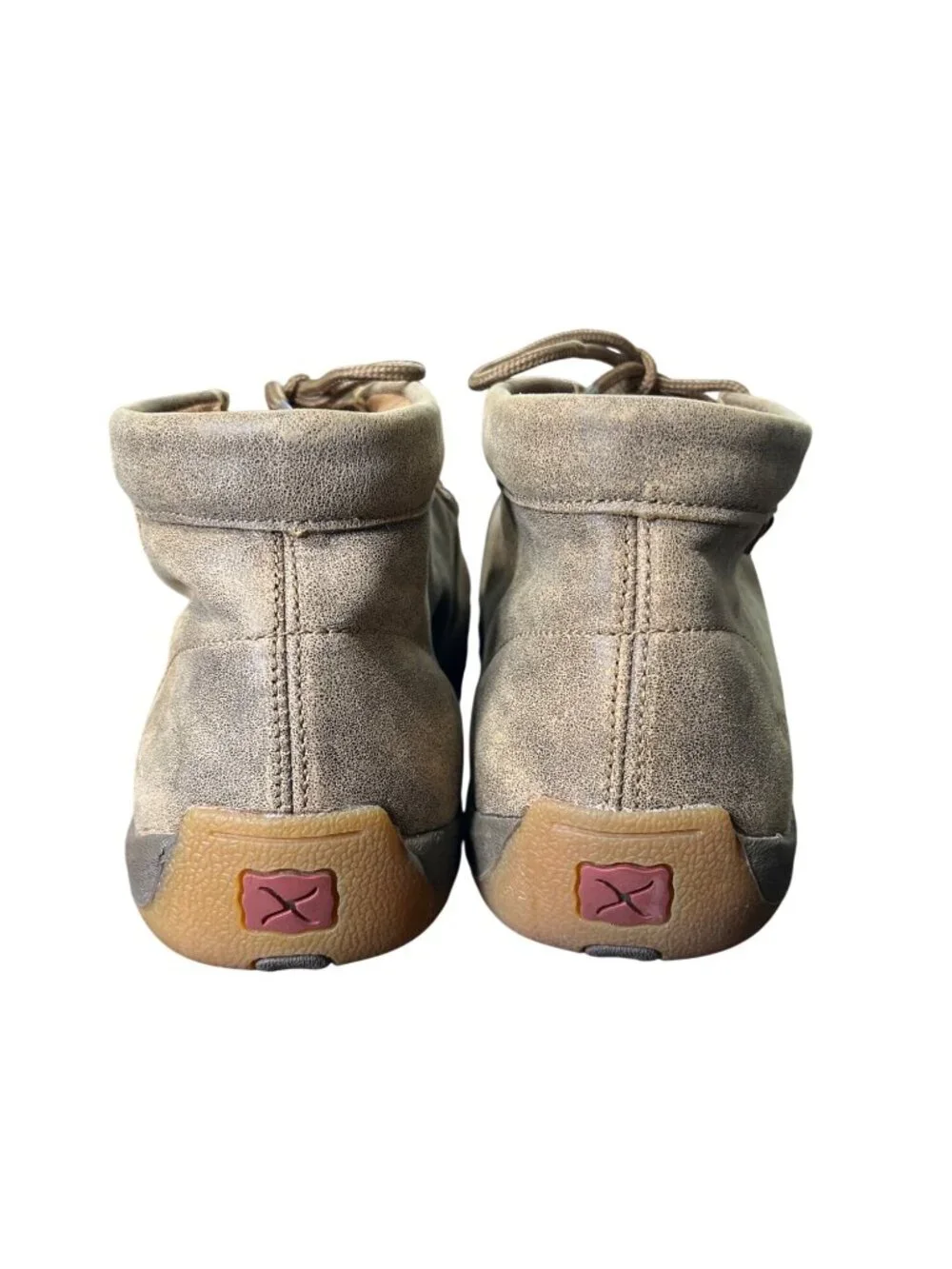 Twisted X Men Size 8 Nano Safety Toe Driving Moc Chukka Leather Ostrich Tan Work